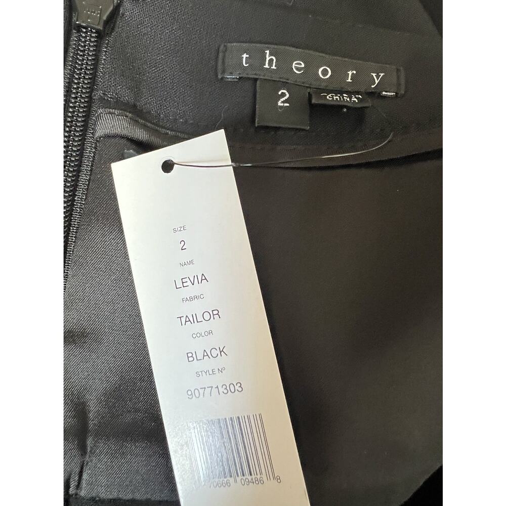 THEORY Women's Black Wool Levia Tailor Fabric Pleated Mini Skirt Sz 2 NWT - Picture 5 of 9
